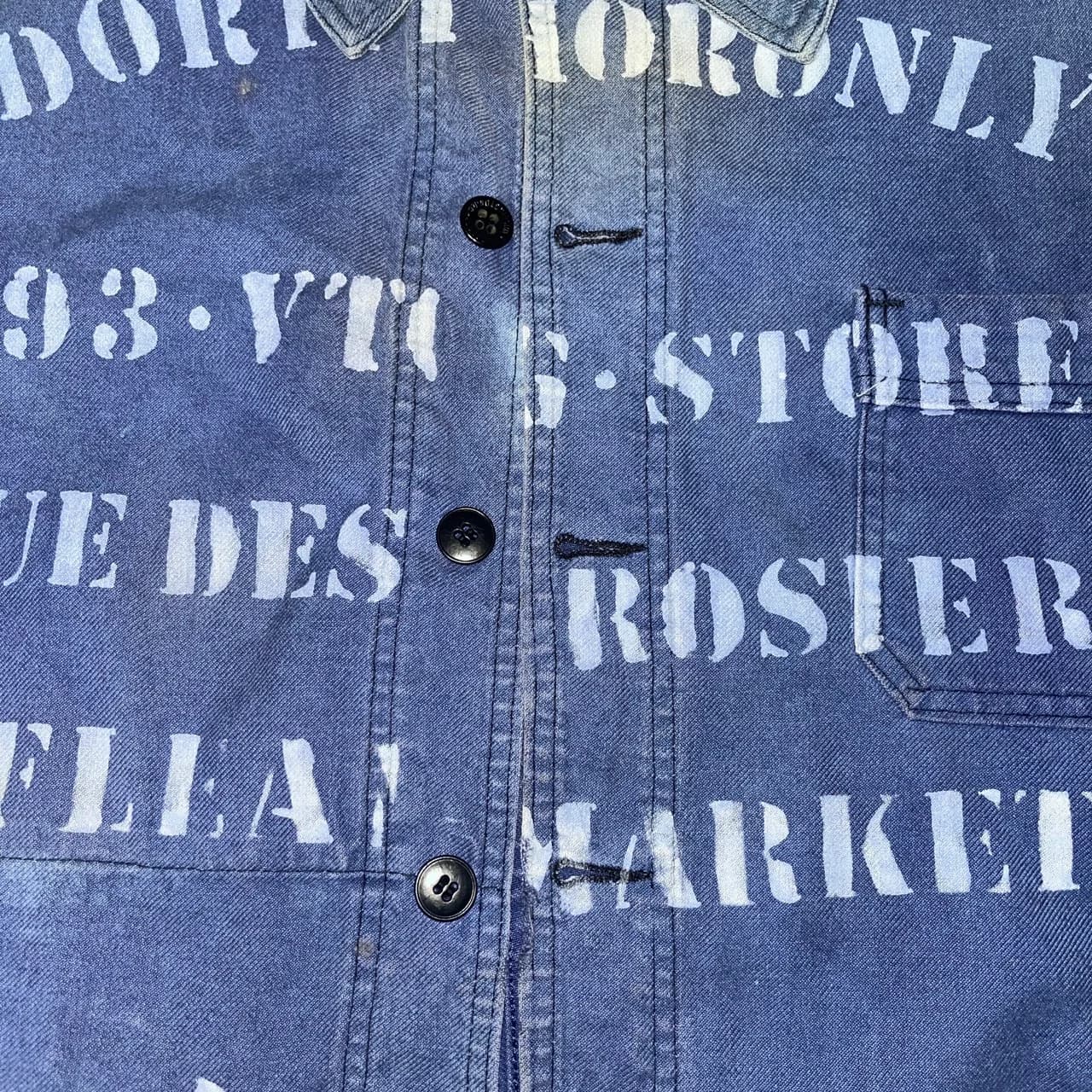 60s French Cotton Twill Work Jacket 12